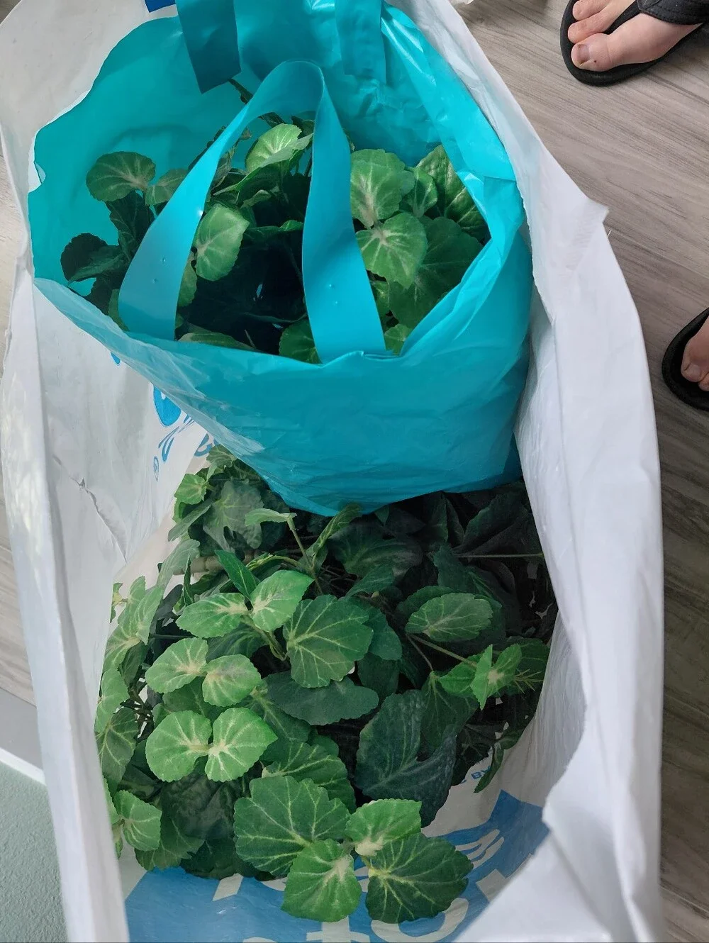 Large Faux Greenery Lot Bushes Stems Faux Foliage Begonia Geranium Stems Decor